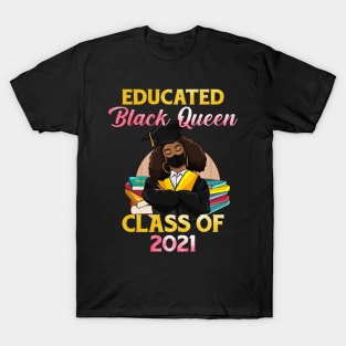 Class of 2021 HBCU Educated Queen Black Girl Graduation T-Shirt